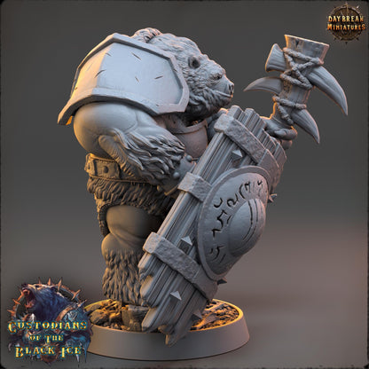 Bearfolk Warrior - Runo Spike | Daybreak Miniatures | 3D printed miniature | Tabletop Games | Dungeons and Dragons | Wargaming | D&D
