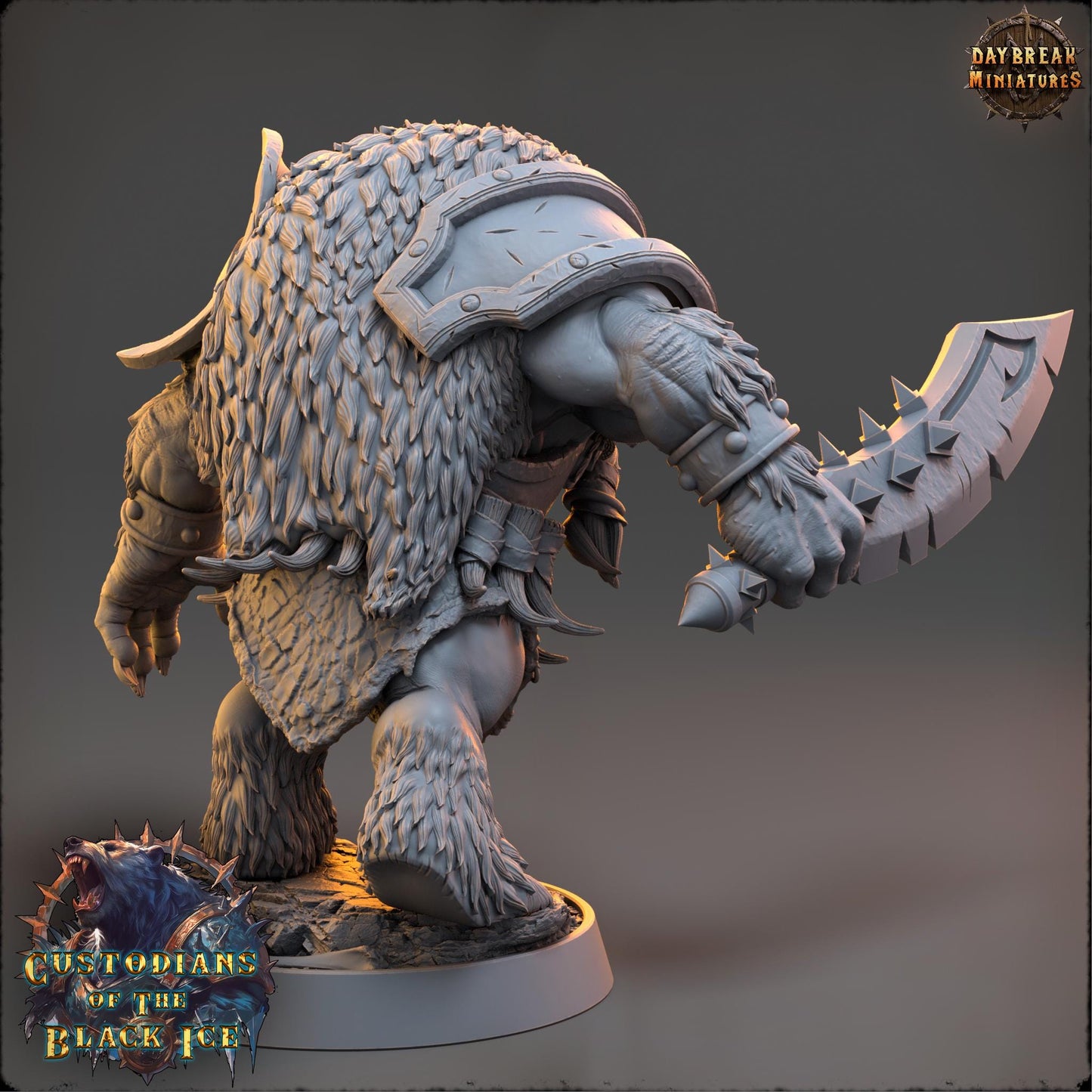 Bearfolk Fighter - Severer Gautz | Daybreak Miniatures | 3D printed miniature | Tabletop Games | Dungeons and Dragons | Wargaming | D&D