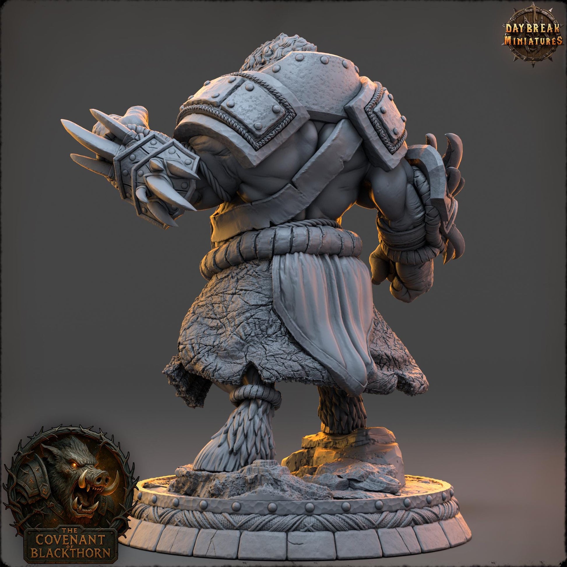 Boar Man Fighter Miniature: 32mm D&D Tabletop RPG Figure