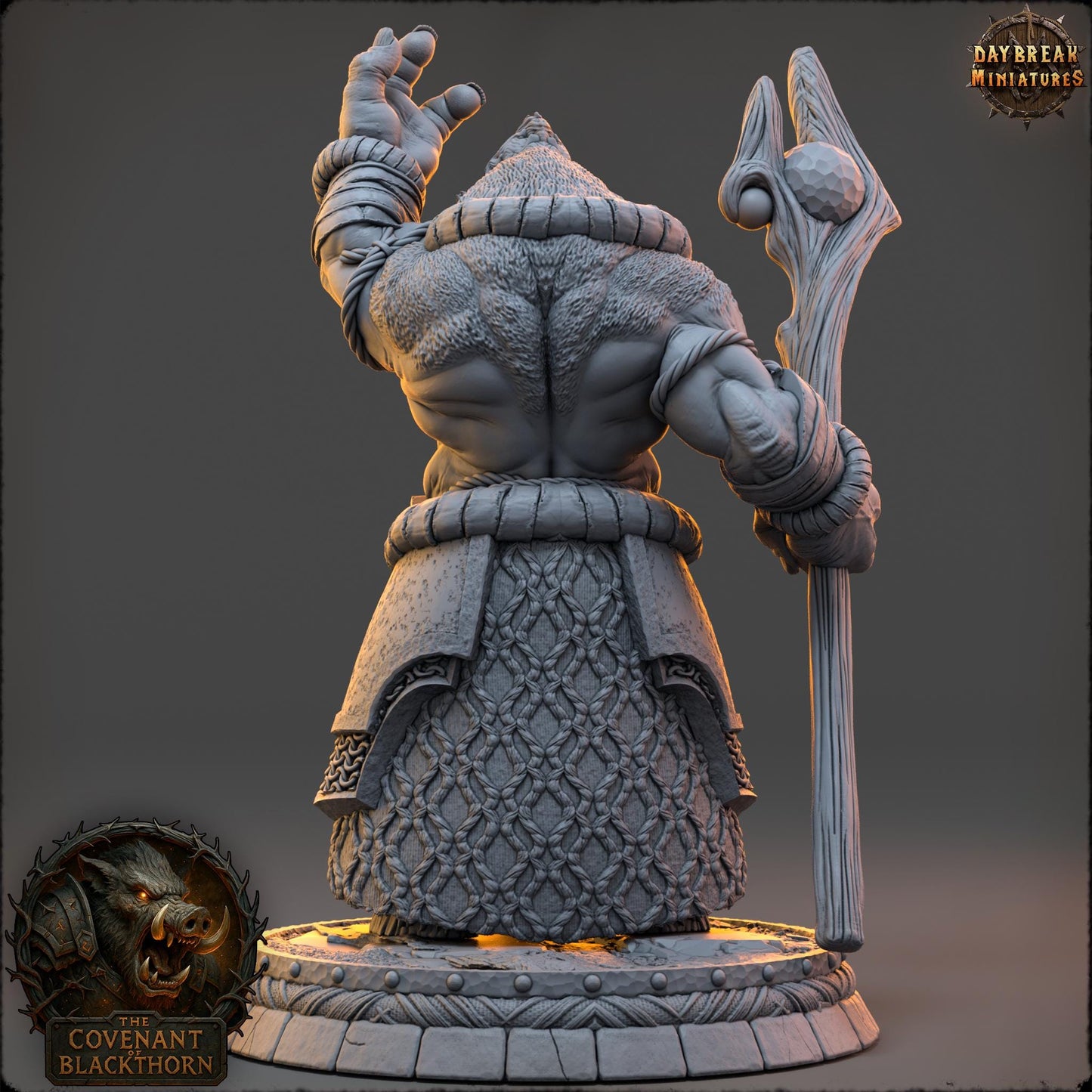 Boar Man Fighter Miniature: Mulkrid - 32mm D&D Wargaming Figure
