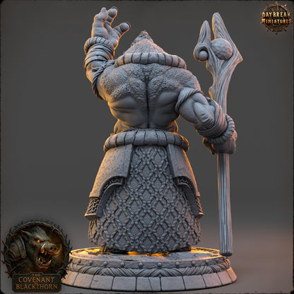 Boar Man Fighter Miniature: Mulkrid - 32mm D&D Wargaming Figure