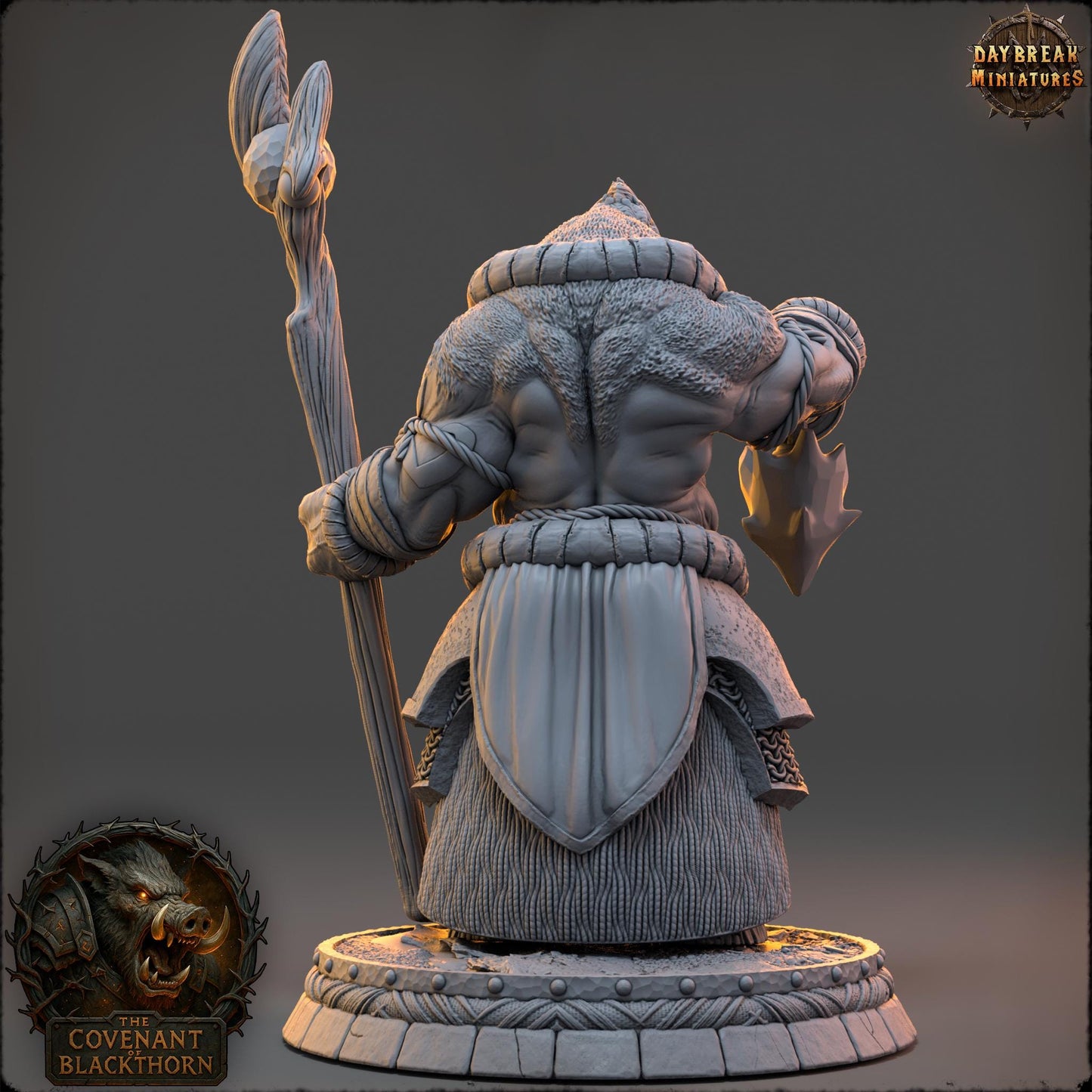 Boar Man Fighter Miniature: 3D Printed RPG Model, D&D Wargaming