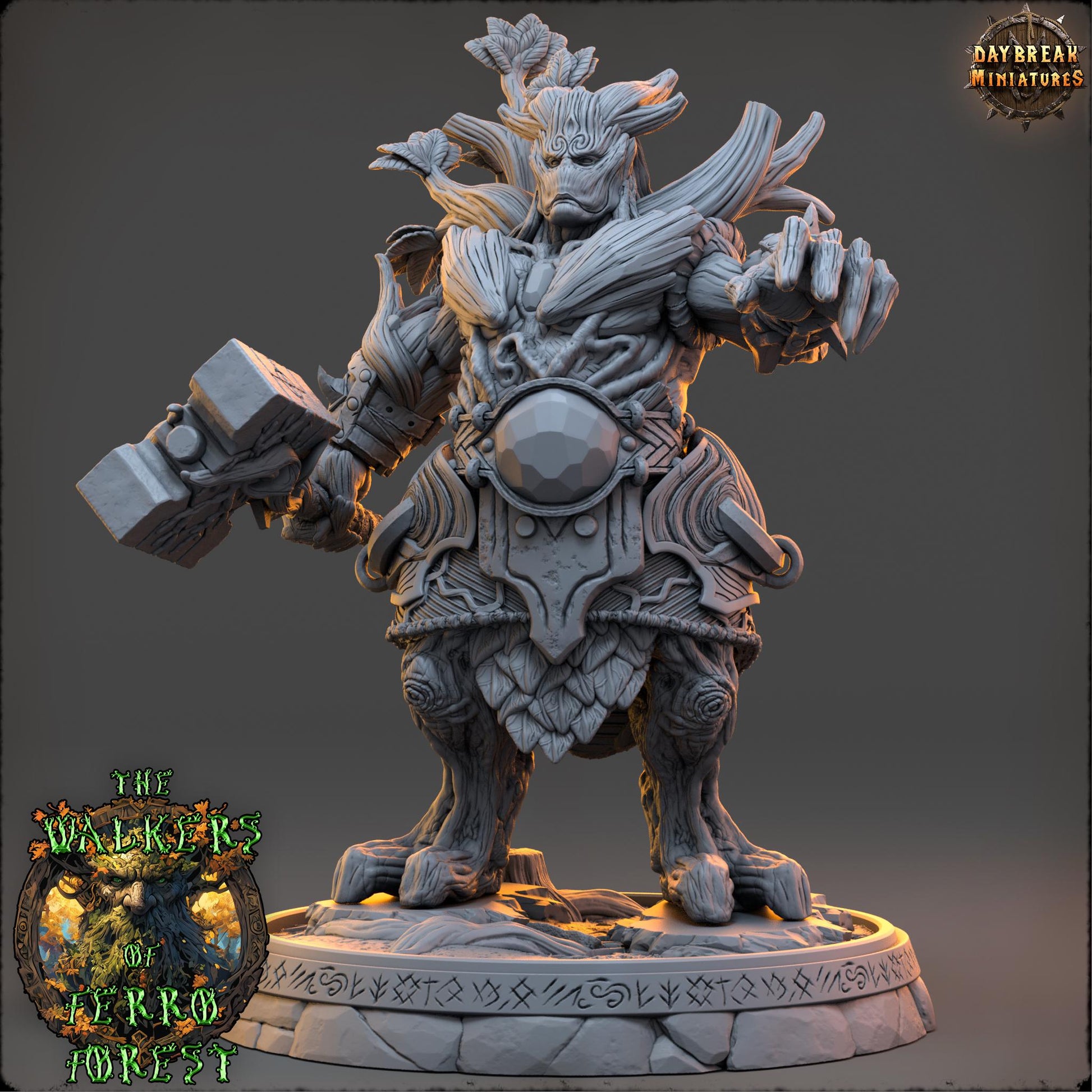 3D Printed Ent Miniature: Eryndor Gloamreach, D&D Tabletop Gaming