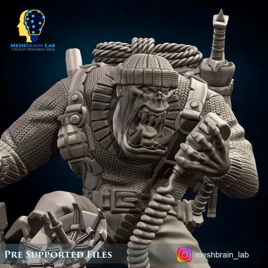 Ork Kommando Radio operator | Wargaming | Tabletop | 3D printed miniature | OPR compatible