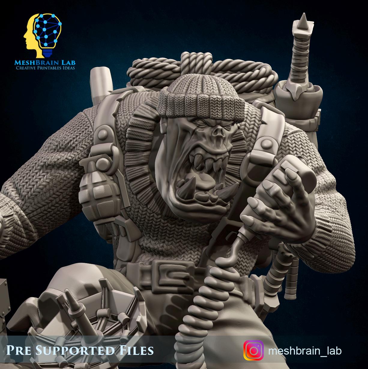 Ork Kommando Radio operator | Wargaming | Tabletop | 3D printed miniature | OPR compatible