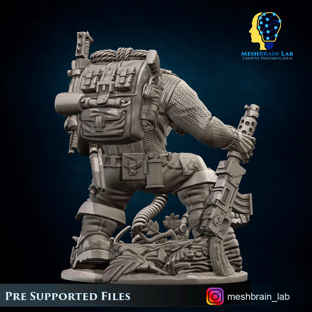 Ork Kommando Radio operator | Wargaming | Tabletop | 3D printed miniature | OPR compatible