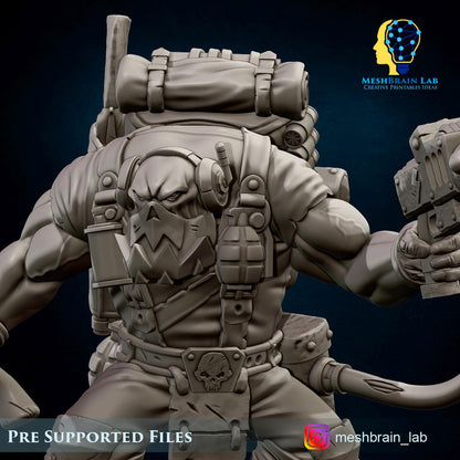 Ork Kommando with Energy Gun | Wargaming | Tabletop | 3D printed miniature | OPR compatible
