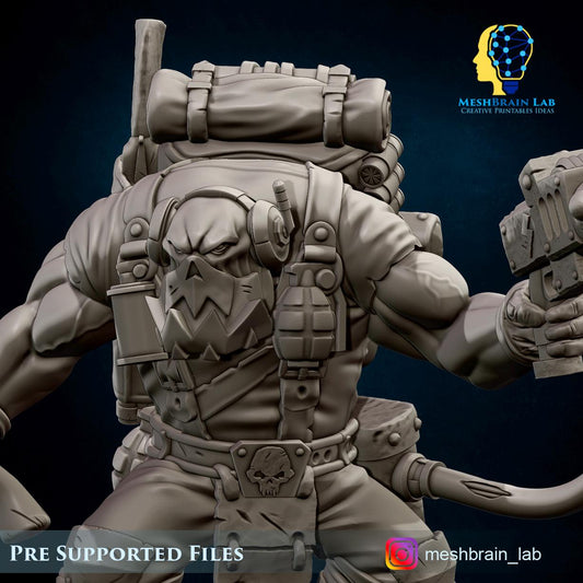 Ork Kommando with Energy Gun | Wargaming | Tabletop | 3D printed miniature | OPR compatible