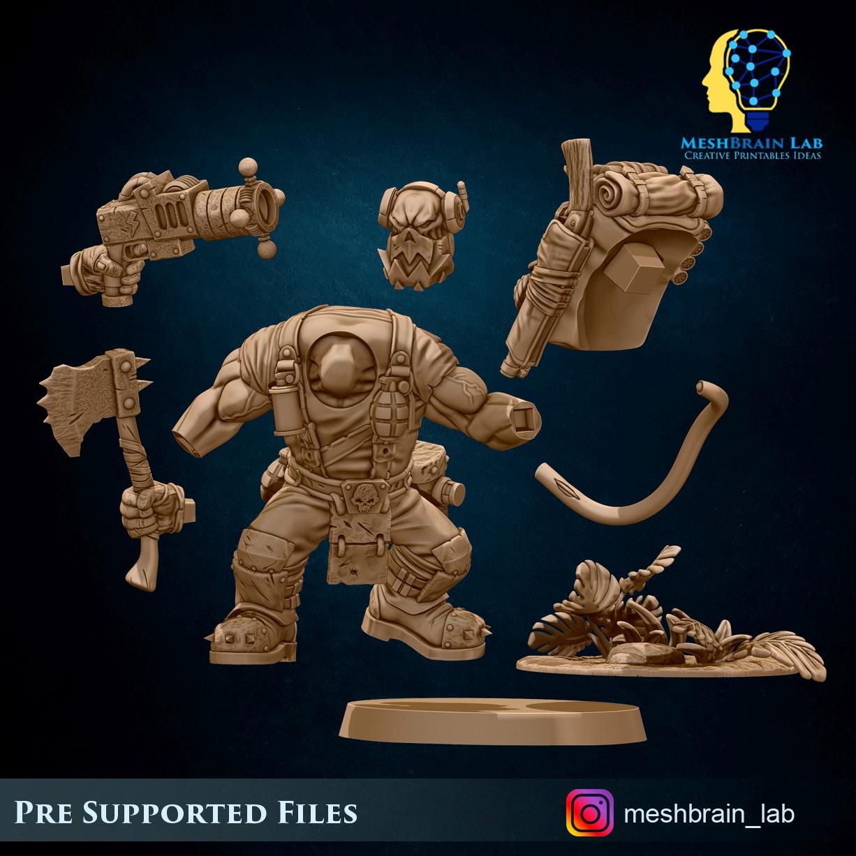 Ork Kommando with Energy Gun | Wargaming | Tabletop | 3D printed miniature | OPR compatible