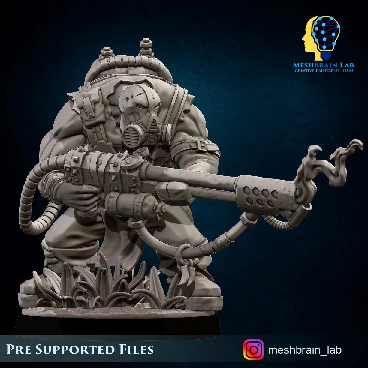 Ork Kommando with Flamethrower | Wargaming | Tabletop | 3D printed miniature | OPR compatible