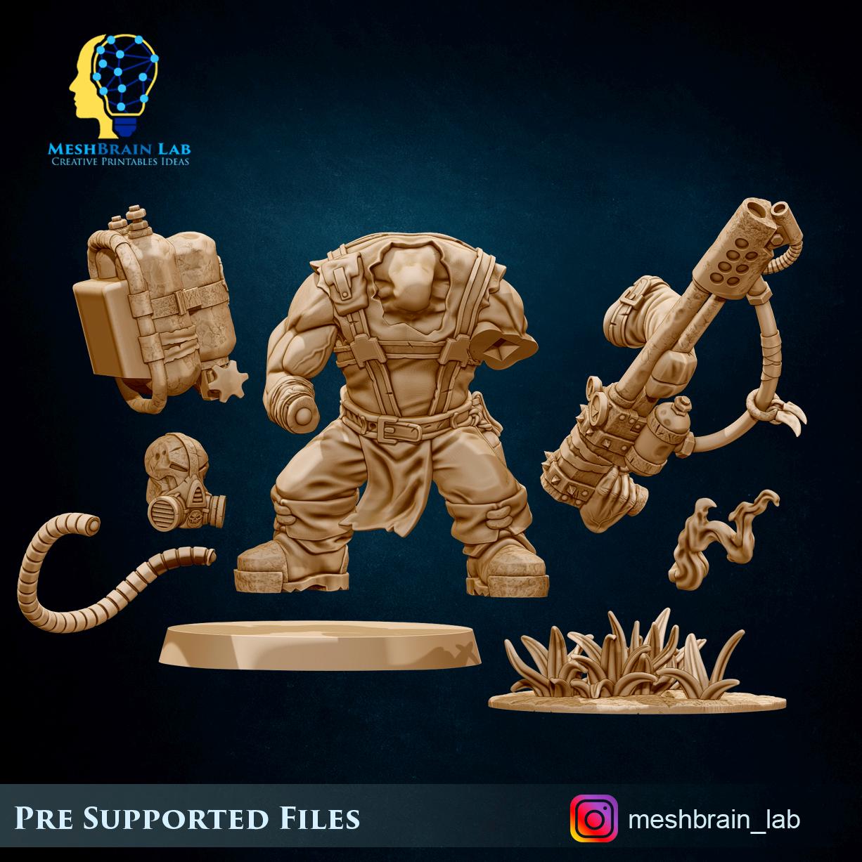 Ork Kommando with Flamethrower | Wargaming | Tabletop | 3D printed miniature | OPR compatible