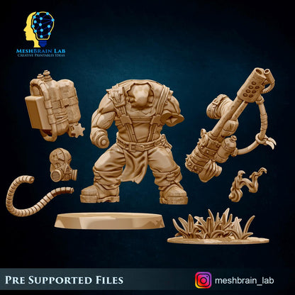 Ork Kommando with Flamethrower | Wargaming | Tabletop | 3D printed miniature | OPR compatible