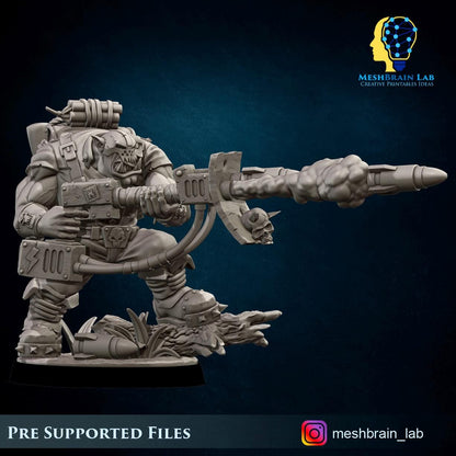 Ork Kommando with Rocket Launcher | Wargaming | Tabletop | 3D printed miniature | OPR compatible