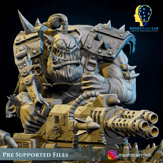 Pirate Ork with Big Bada Boom weapon nr2 | Wargaming | Tabletop | 3D printed miniature | OPR compatible