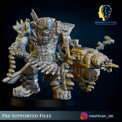 Pirate Ork with Big Bada Boom weapon nr1 | Wargaming | Tabletop | 3D printed miniature | OPR compatible