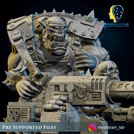 Pirate Ork with Big Bada Boom weapon nr3 | Wargaming | Tabletop | 3D printed miniature | OPR compatible