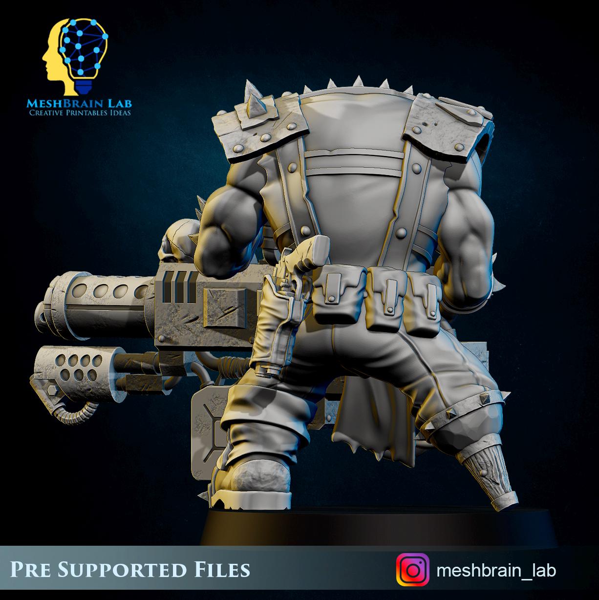 Pirate Ork with Big Bada Boom weapon nr3 | Wargaming | Tabletop | 3D printed miniature | OPR compatible