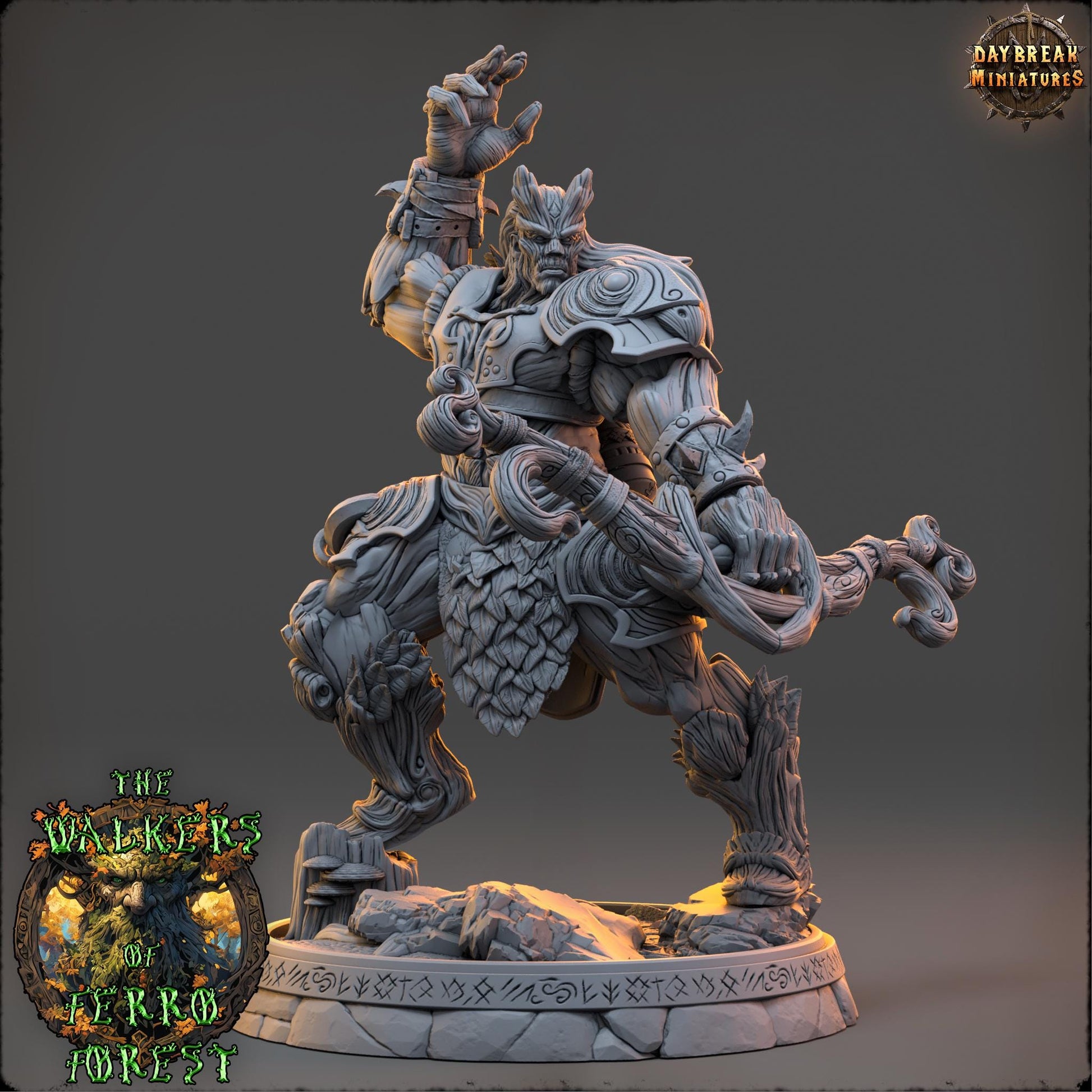 Ent Hunter - Ritter Teryn Eldershade | Daybreak Miniatures | 3D printed miniature | Tabletop Games | Dungeons and Dragons | Wargaming | D&D