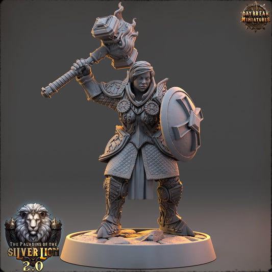 Human Figther - Amandine de Aube Radieuse | Daybreak Miniatures | 3D printed | Tabletop | Dungeons and Dragons | Wargaming | D&D