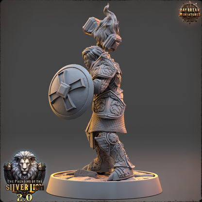 Human Figther - Amandine de Aube Radieuse | Daybreak Miniatures | 3D printed | Tabletop | Dungeons and Dragons | Wargaming | D&D