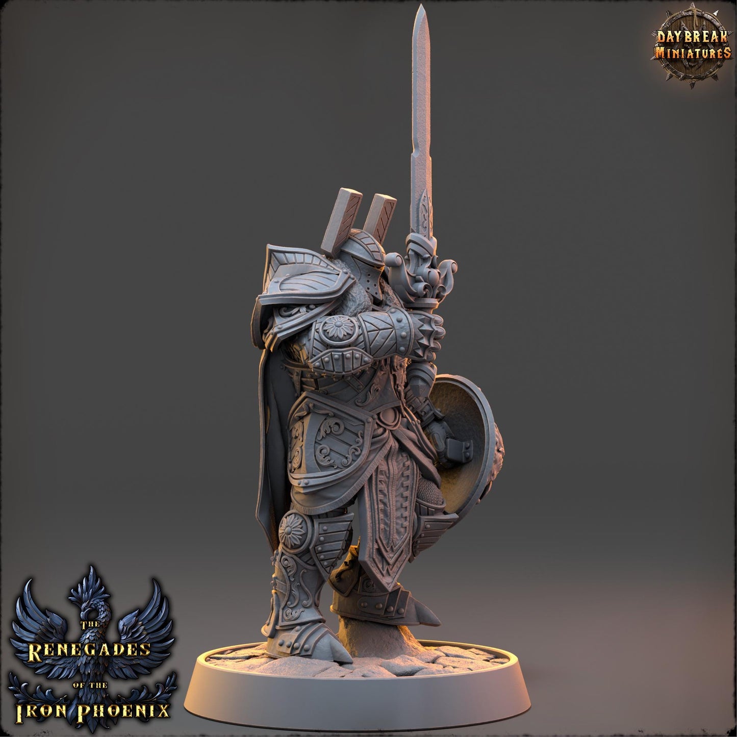 Human Figther - Armand de la Lame Céleste | Daybreak Miniatures | 3D printed | Tabletop | Dungeons and Dragons | Wargaming | D&D