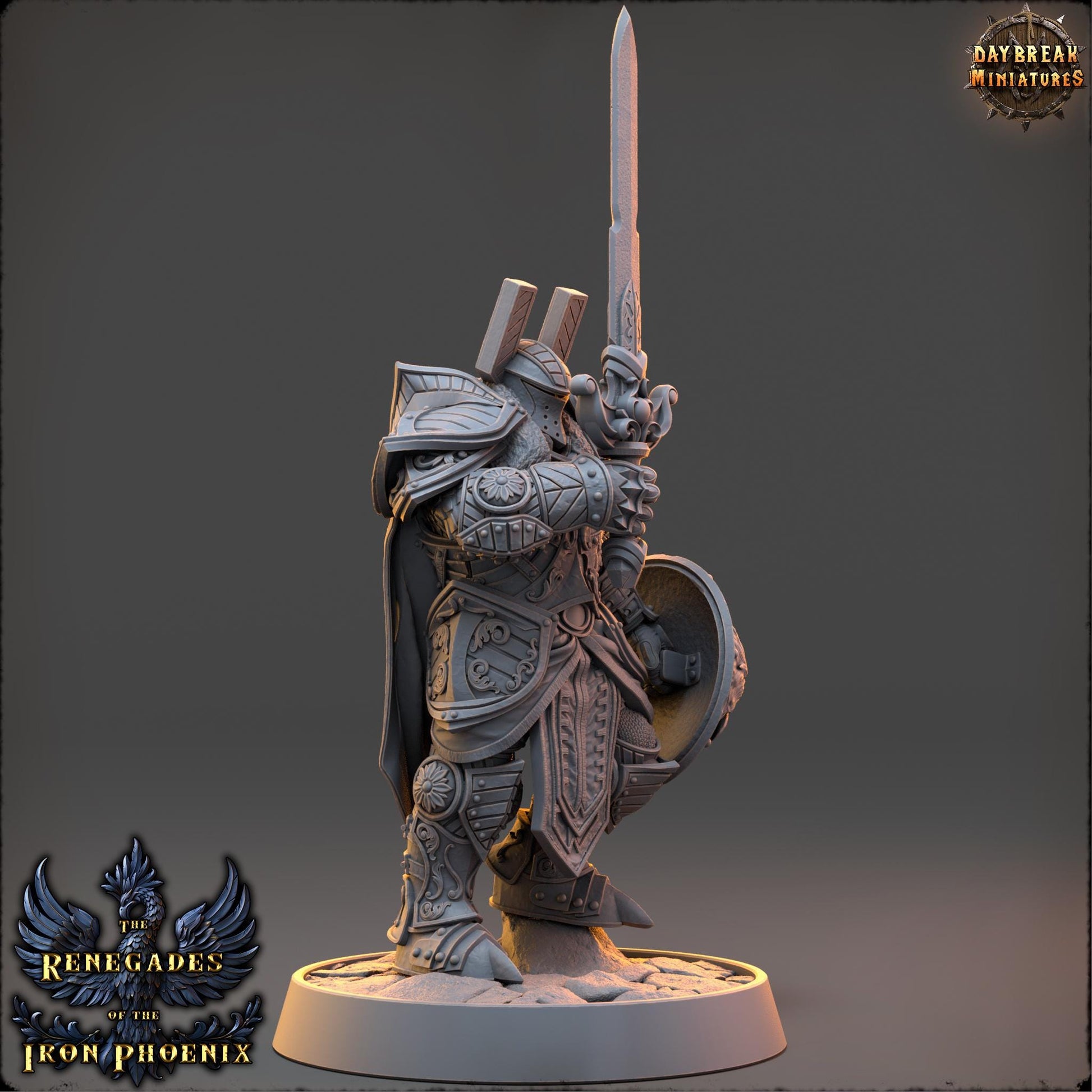 Human Figther - Armand de la Lame Céleste | Daybreak Miniatures | 3D printed | Tabletop | Dungeons and Dragons | Wargaming | D&D
