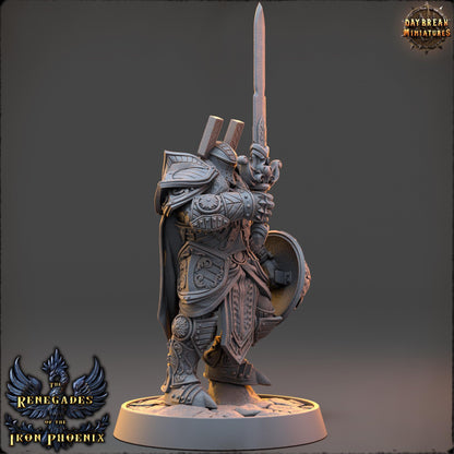 Human Figther - Armand de la Lame Céleste | Daybreak Miniatures | 3D printed | Tabletop | Dungeons and Dragons | Wargaming | D&D