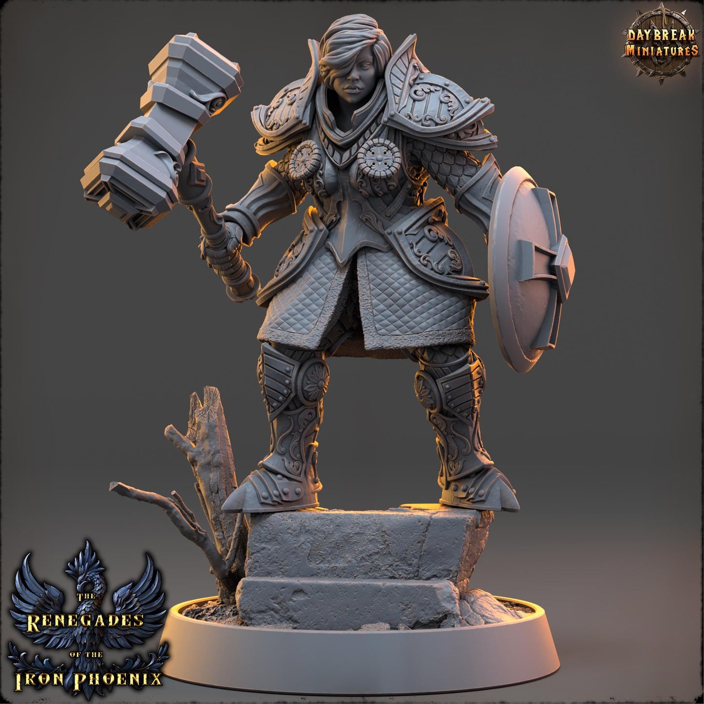 Human Figther - Baronne Juliette de la Rose Sombre | Daybreak Miniatures | 3D printed | Tabletop | Dungeons and Dragons | Wargaming | D&D
