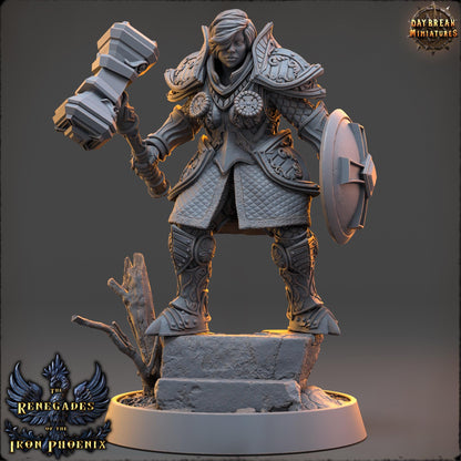 Human Figther - Baronne Juliette de la Rose Sombre | Daybreak Miniatures | 3D printed | Tabletop | Dungeons and Dragons | Wargaming | D&D