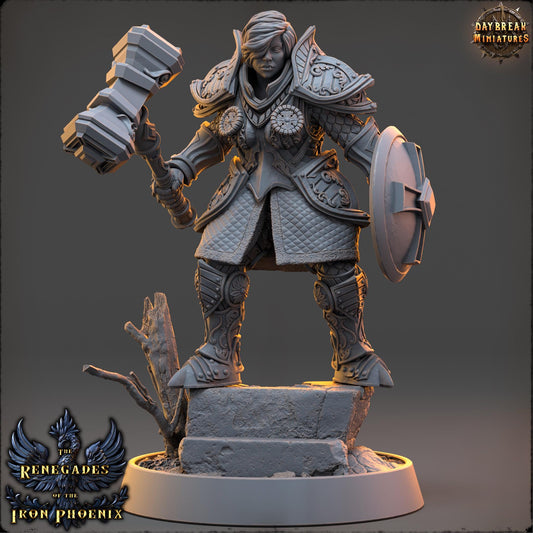 Human Figther - Baronne Juliette de la Rose Sombre | Daybreak Miniatures | 3D printed | Tabletop | Dungeons and Dragons | Wargaming | D&D