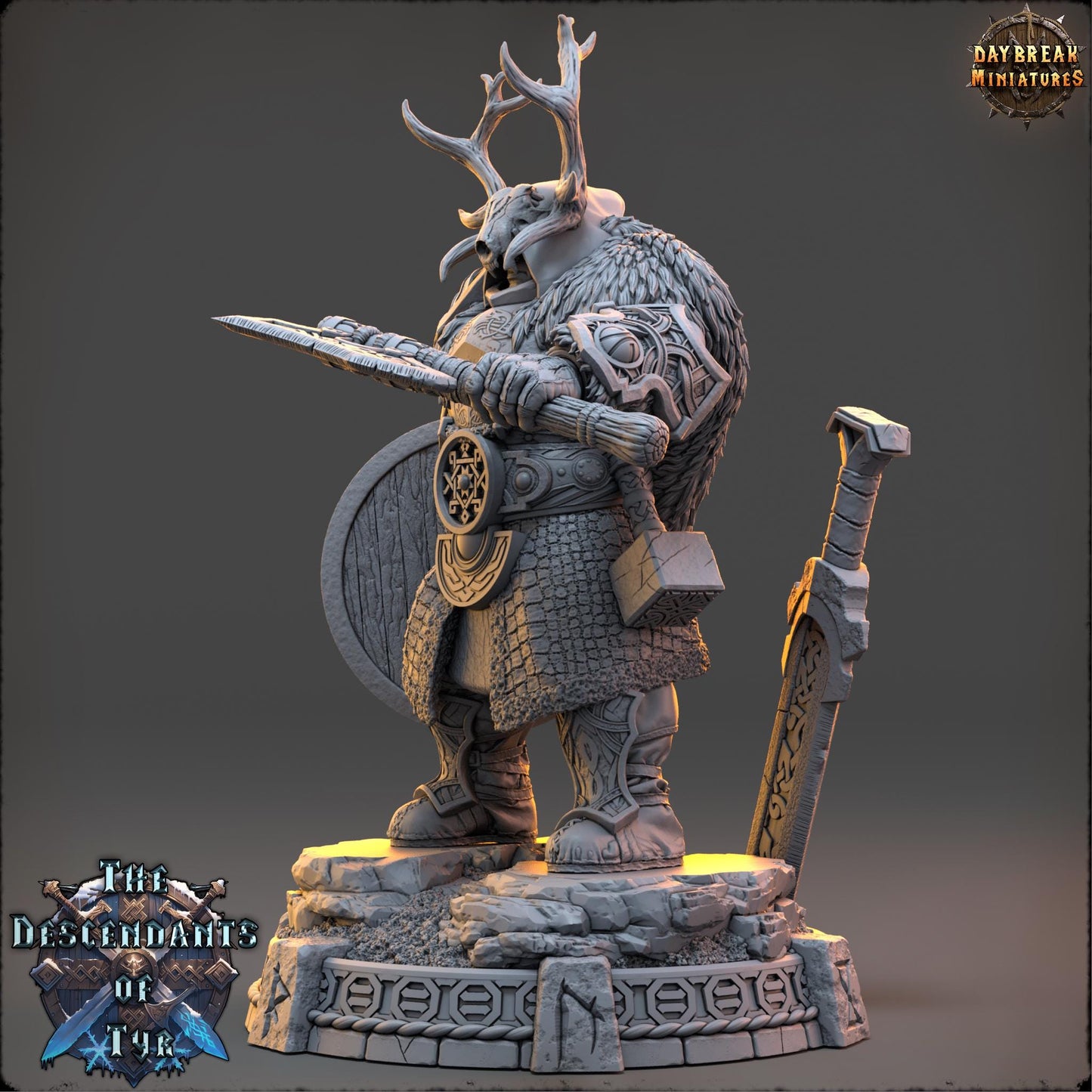 Human Figther - Bjarg Wylder | Daybreak Miniatures | 3D printed | Tabletop | Dungeons and Dragons | Wargaming | D&D