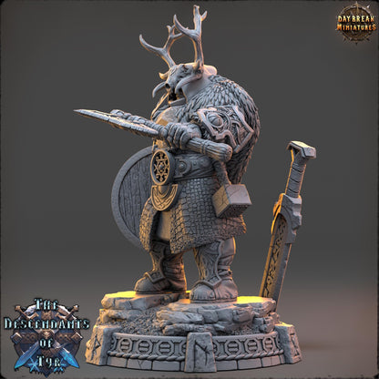 Human Figther - Bjarg Wylder | Daybreak Miniatures | 3D printed | Tabletop | Dungeons and Dragons | Wargaming | D&D