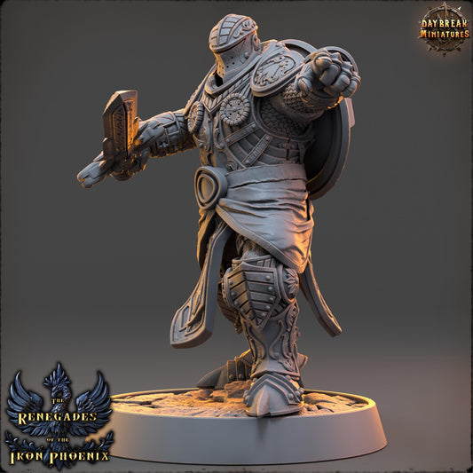 Human Figther - Chevalier Étienne du Bouclier | Daybreak Miniatures | 3D printed | Tabletop | Dungeons and Dragons | Wargaming | D&D