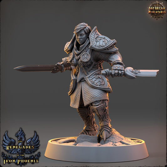 Human Figther - Clémence de Épée Brisée| Daybreak Miniatures | 3D printed | Tabletop | Dungeons and Dragons | Wargaming | D&D