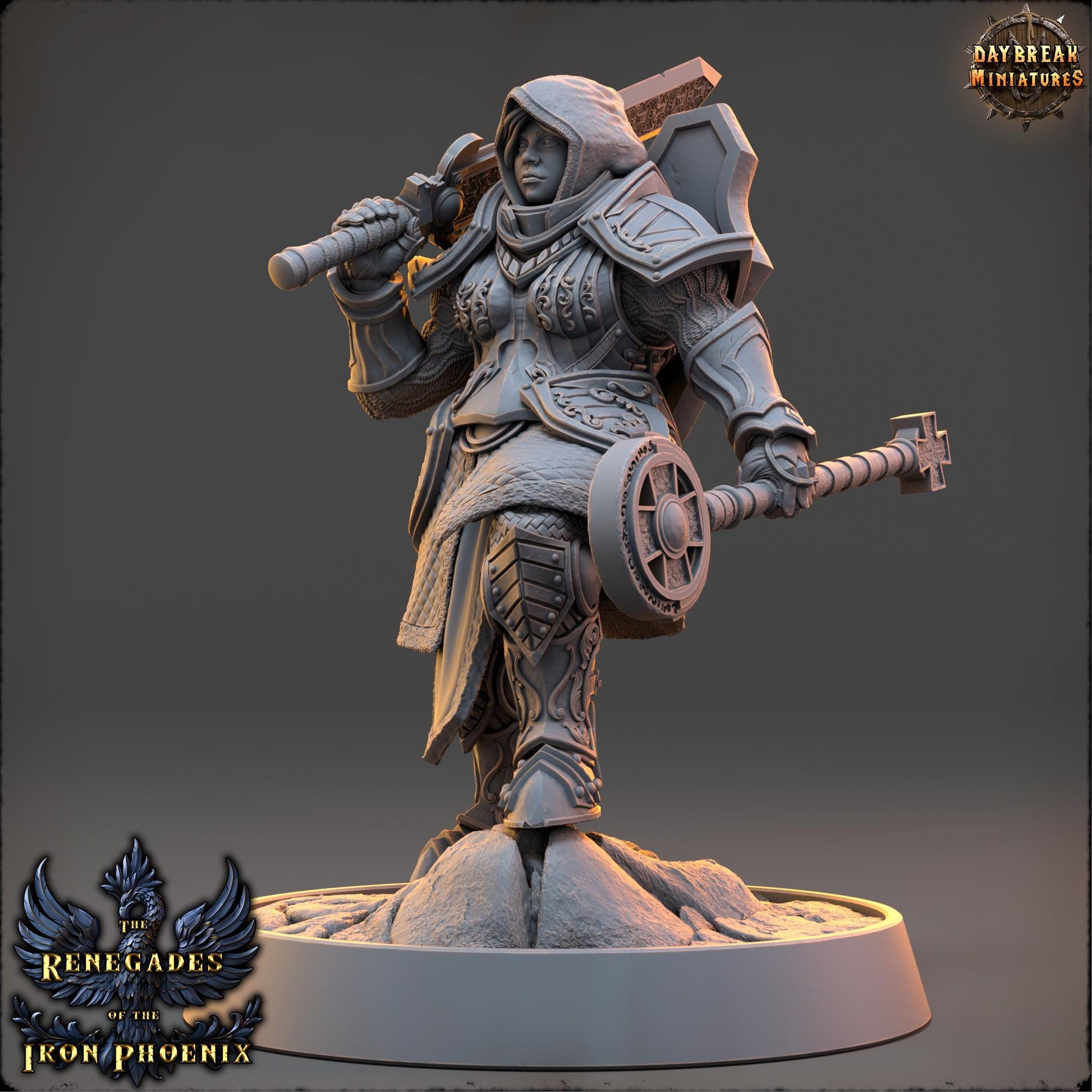 Human Figther - Élodie de Étoile Filante | Daybreak Miniatures | 3D printed | Tabletop | Dungeons and Dragons | Wargaming | D&D