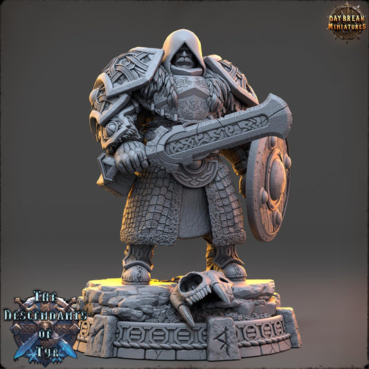 Human Figther - Garrick Voss | Daybreak Miniatures | 3D printed | Tabletop | Dungeons and Dragons | Wargaming | D&D