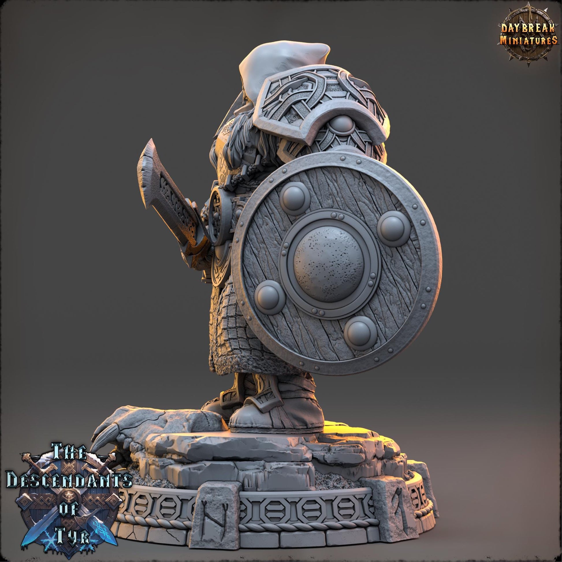 Human Figther - Garrick Voss | Daybreak Miniatures | 3D printed | Tabletop | Dungeons and Dragons | Wargaming | D&D