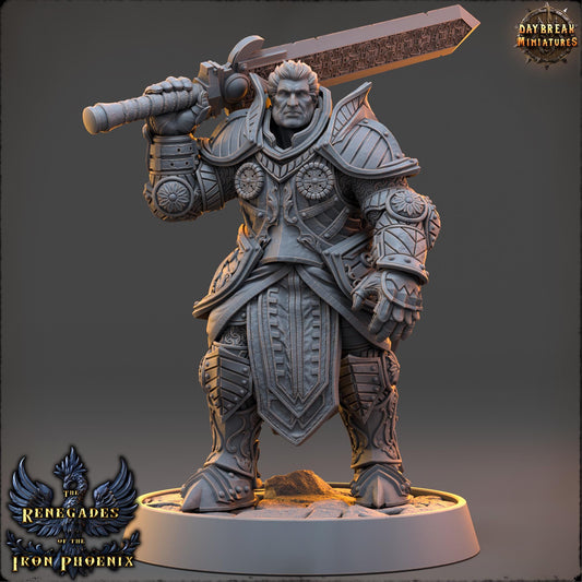 Human Figther - Grand Prêtre Sébastien deAncien Monde | Daybreak Miniatures | 3D printed | Tabletop | Dungeons and Dragons | Wargaming | D&D