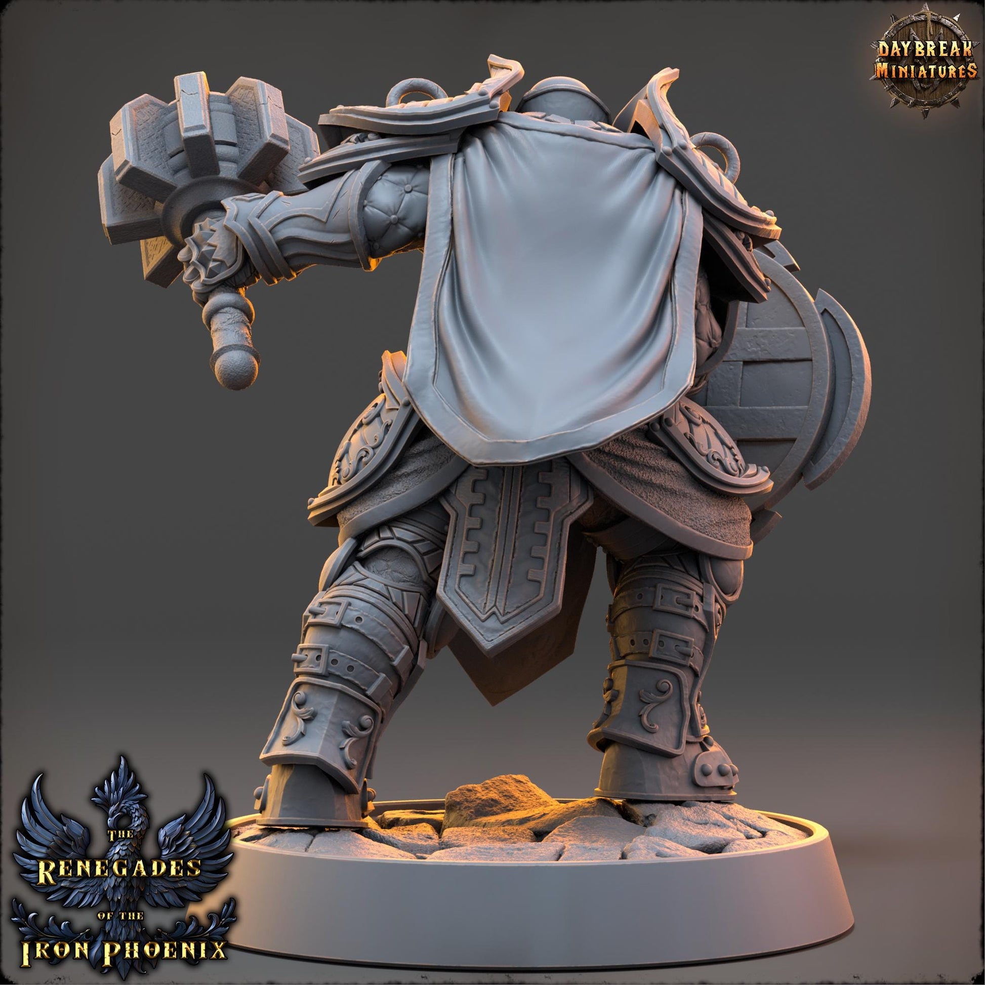 Human Figther - Hector du Cœur Vaillant | Daybreak Miniatures | 3D printed | Tabletop | Dungeons and Dragons | Wargaming | D&D