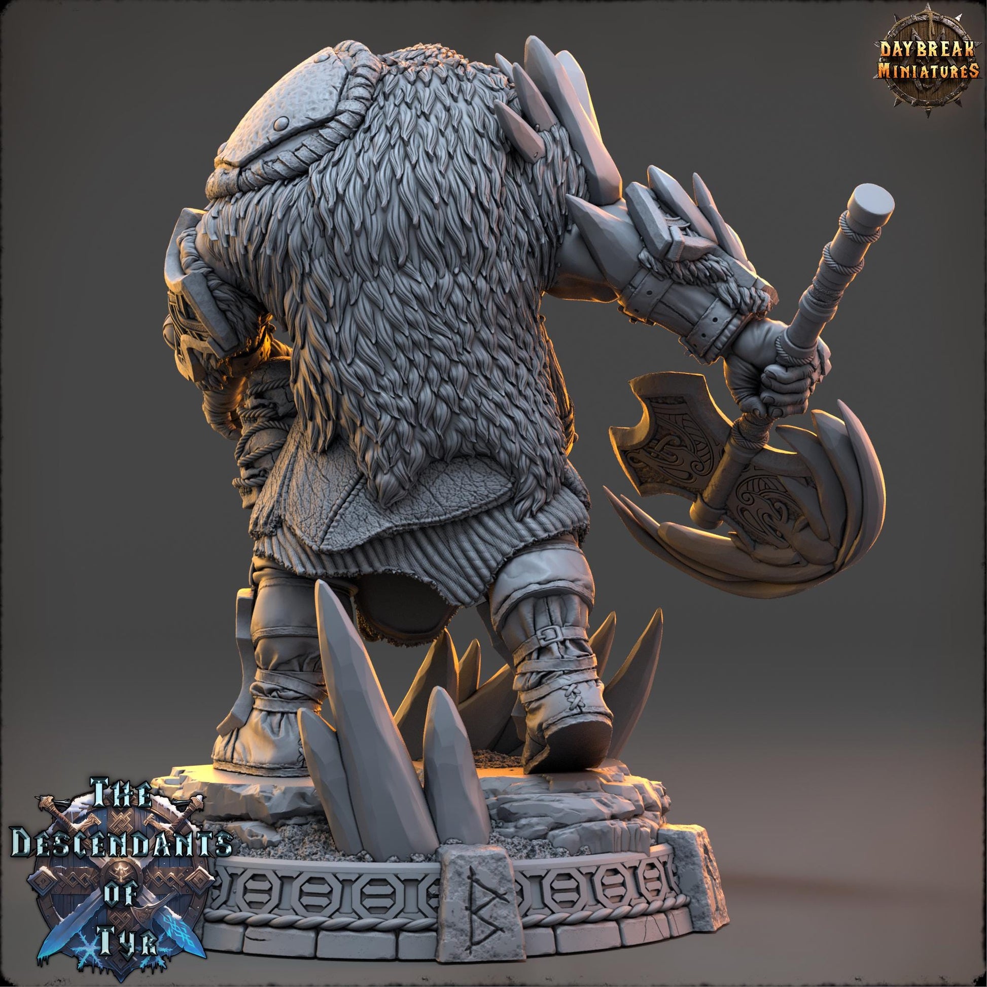 Human Figther - Icebjörn Horgast | Daybreak Miniatures | 3D printed | Tabletop | Dungeons and Dragons | Wargaming | D&D