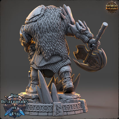 Human Figther - Icebjörn Horgast | Daybreak Miniatures | 3D printed | Tabletop | Dungeons and Dragons | Wargaming | D&D