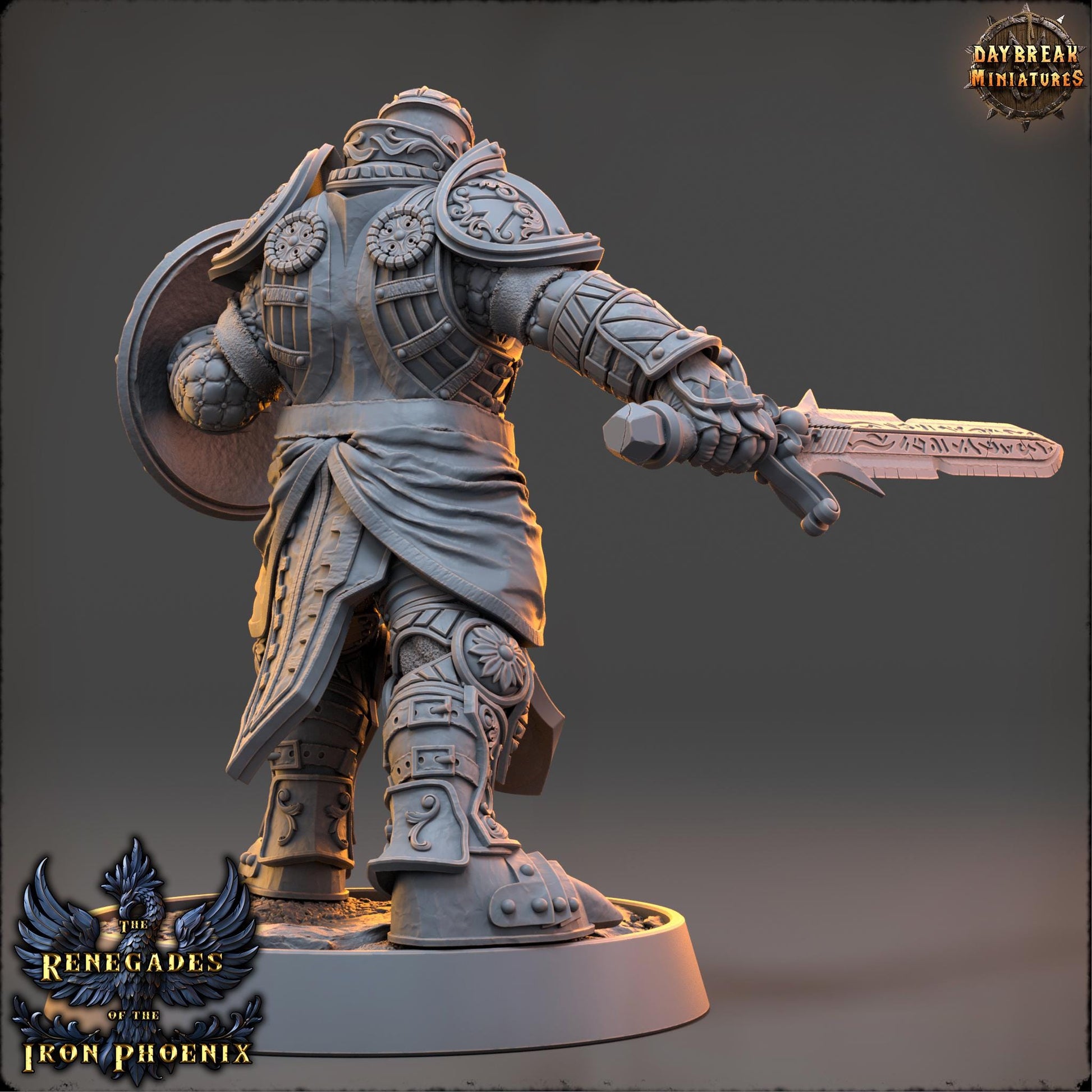 Human Figther - Tristan du Vent Sauvage | Daybreak Miniatures | 3D printed | Tabletop | Dungeons and Dragons | Wargaming | D&D