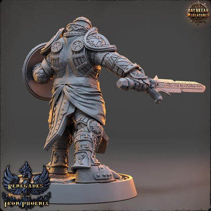 Human Figther - Tristan du Vent Sauvage | Daybreak Miniatures | 3D printed | Tabletop | Dungeons and Dragons | Wargaming | D&D