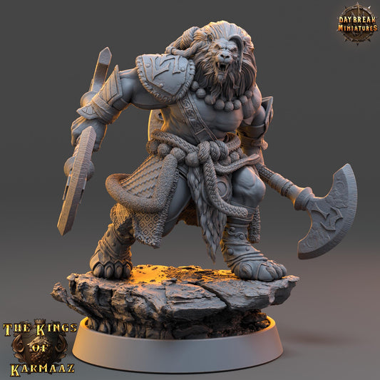 Leonin Figther - King Broadside | Daybreak Miniatures | 3D printed | Tabletop | Dungeons and Dragons | Wargaming | D&D