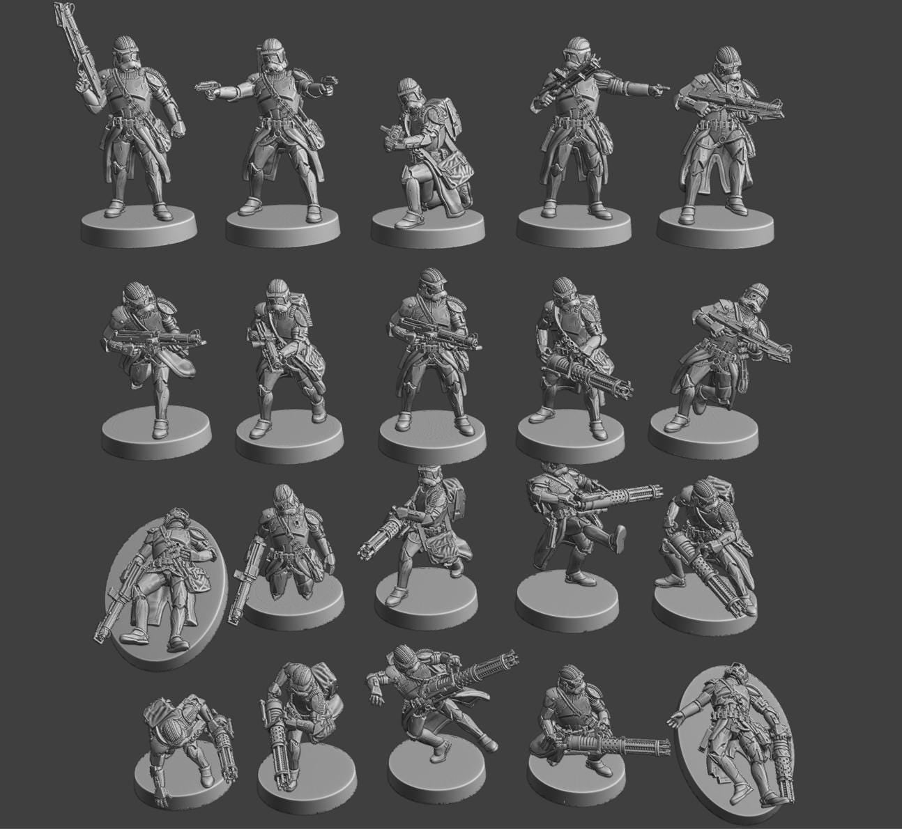 Heavy Clone Trooper - SW Legion - Wargaming - Table top - 3D printed miniatures
