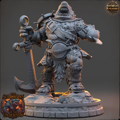 Sharkfolks - Granneth Wave-Eater | Daybreak Miniatures | 3D printed miniature | Tabletop Games | Dungeons and Dragons | Wargaming | D&D
