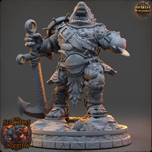 Sharkfolks - Granneth Wave-Eater | Daybreak Miniatures | 3D printed miniature | Tabletop Games | Dungeons and Dragons | Wargaming | D&D