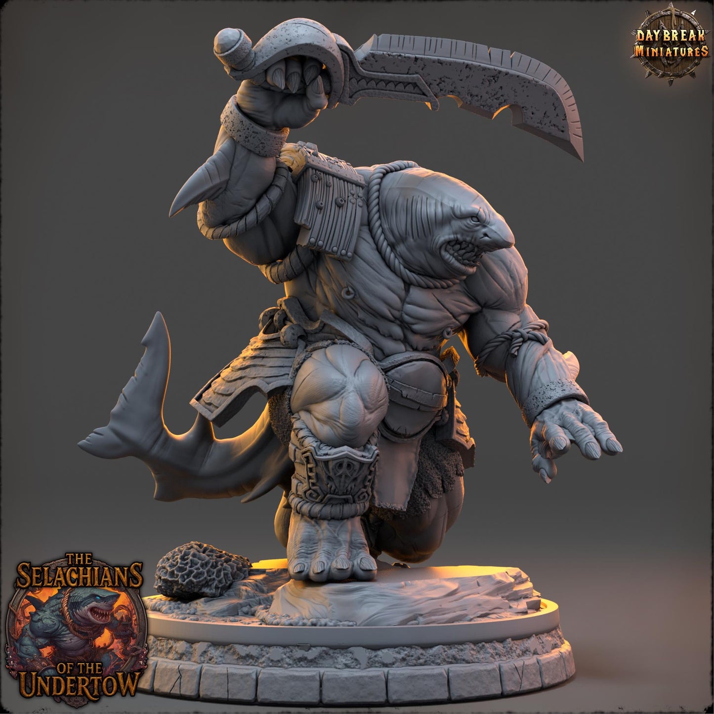 Sharkfolks - Jharrek Breaktooth | Daybreak Miniatures | 3D printed miniature | Tabletop Games | Dungeons and Dragons | Wargaming | D&D