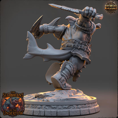 Sharkfolks - Kosh Velmarn | Daybreak Miniatures | 3D printed miniature | Tabletop Games | Dungeons and Dragons | Wargaming | D&D