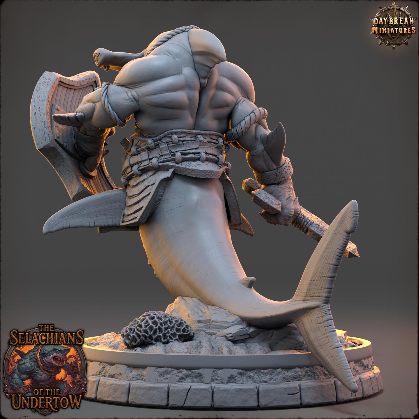 Sharkfolks - Marris the Maw | Daybreak Miniatures | 3D printed miniature | Tabletop Games | Dungeons and Dragons | Wargaming | D&D